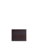 Piquadro Blue Square Men's Leather Card Holder, dark brown