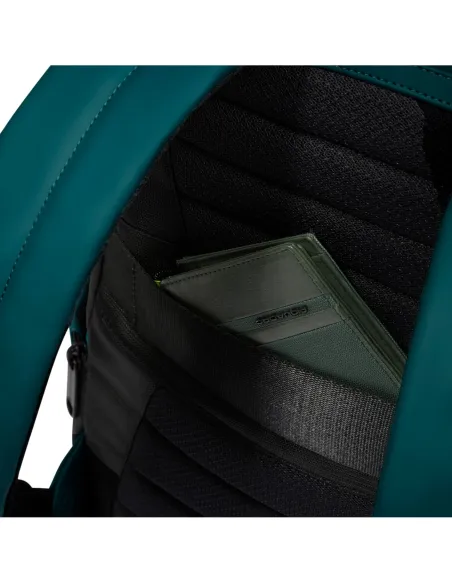 Zaino porta pc da 15,6 a due scomparti con cinghia pettorale Piquadro C2OW, ottanio