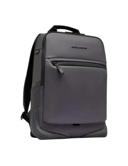 Zaino porta pc da 15,6 a due scomparti con cinghia pettorale Piquadro C2OW, grigio