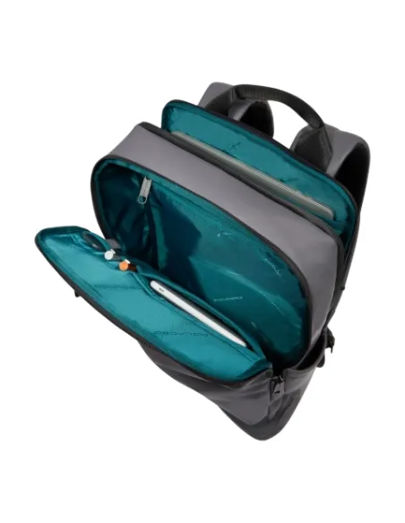 Zaino porta pc da 15,6 a due scomparti con cinghia pettorale Piquadro C2OW, grigio