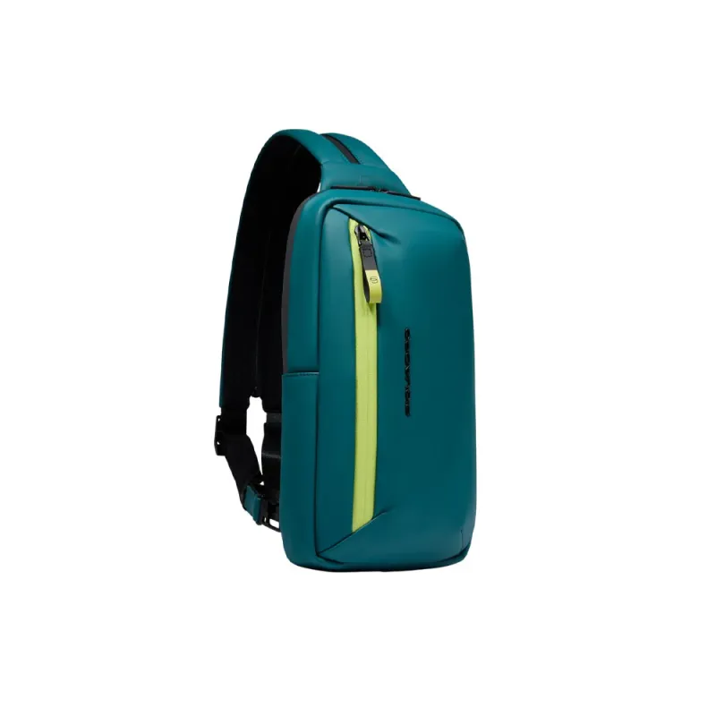 Piquadro C2OW mono sling bag/backpack, teal 2