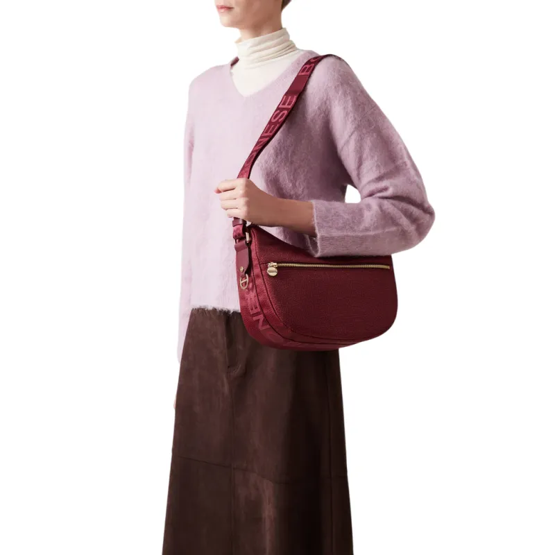 Borbonese luna bag small, merlot 2