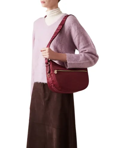 Borbonese luna bag small, merlot