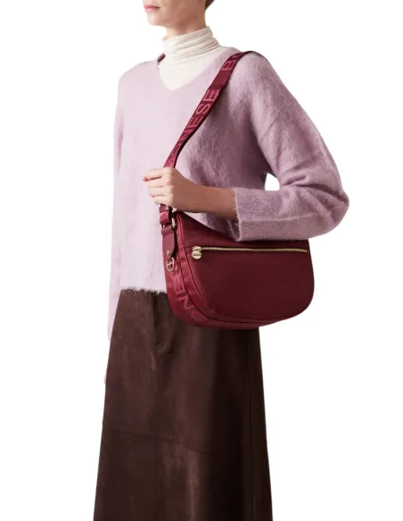 Borbonese luna bag small, merlot