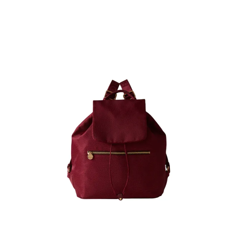 Borbonese Damenrucksack mit Klappe, merlot