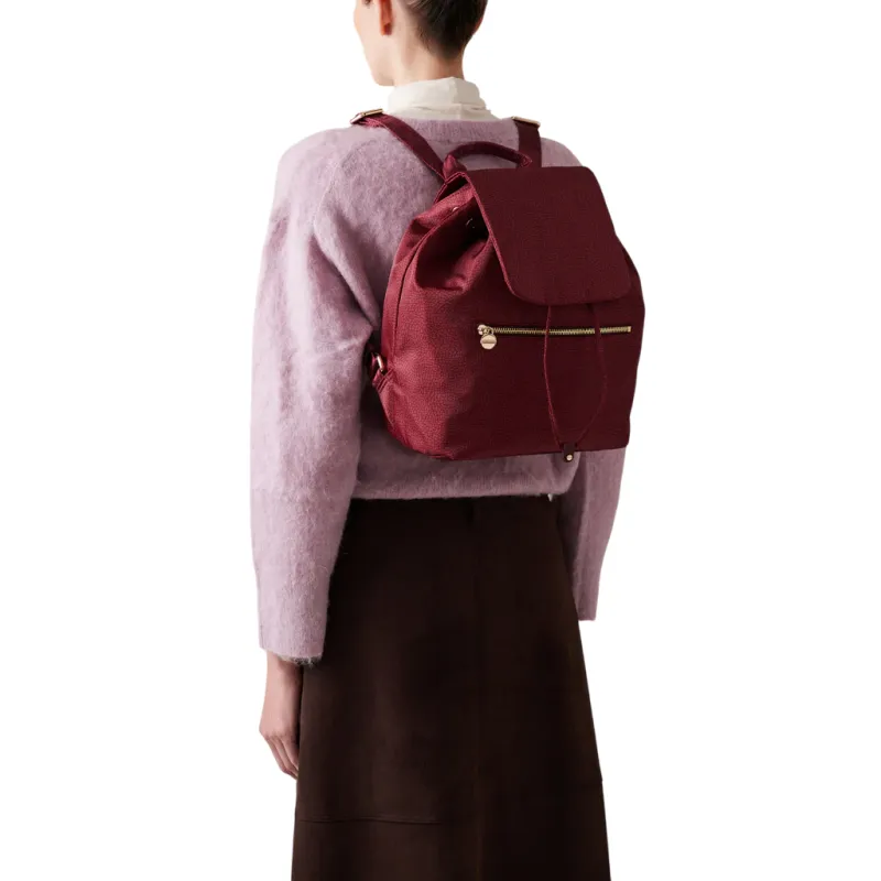 Borbonese Damenrucksack mit Klappe, merlot 2