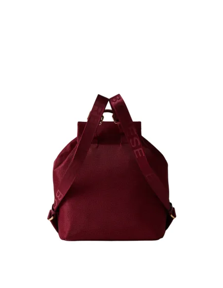 Borbonese women's backpack in recycled fabric with flap closure, merlot