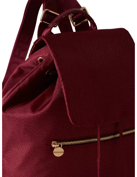 Borbonese Damenrucksack mit Klappe, merlot
