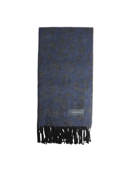 Sciarpa donna con frange Piquadro, azzurro-beige