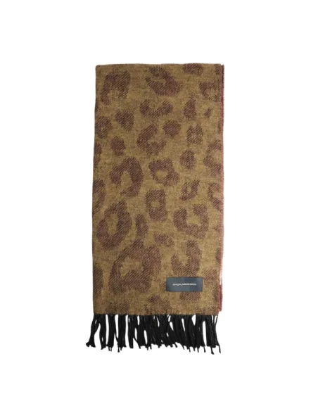 Damenschal mit Animal-Print und Fransen Piquadro, braun