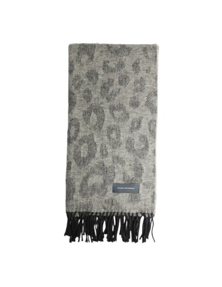 Damenschal mit Animal-Print und Fransen Piquadro, grau