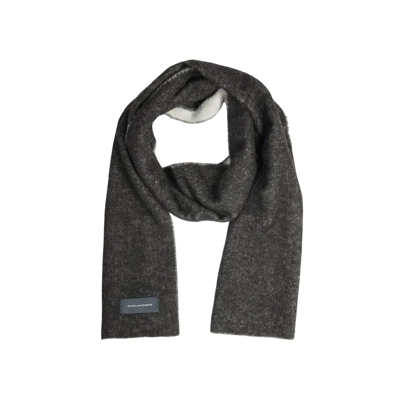 Sciarpa uomo double-face Piquadro, nero-grigio 2