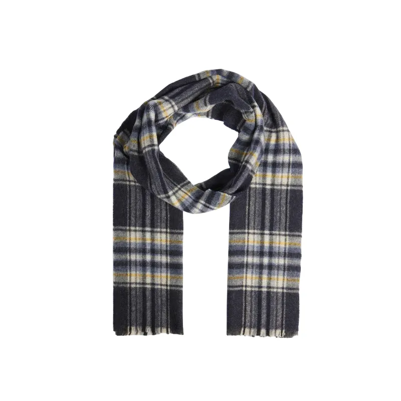 Piquadro Herrenschal mit Madras-Karomuster, blau 2