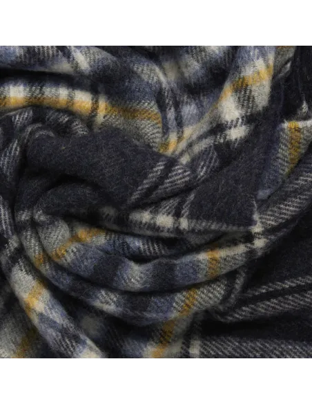 Piquadro men's scarf with madras check pattern, blue