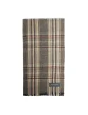 Piquadro men's scarf with madras check pattern, brown