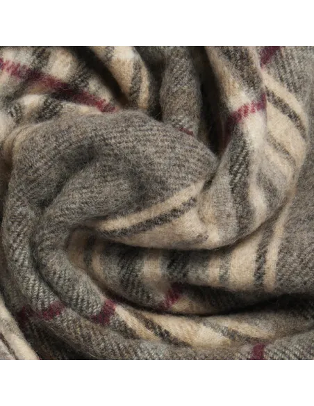 Piquadro men's scarf with madras check pattern, brown