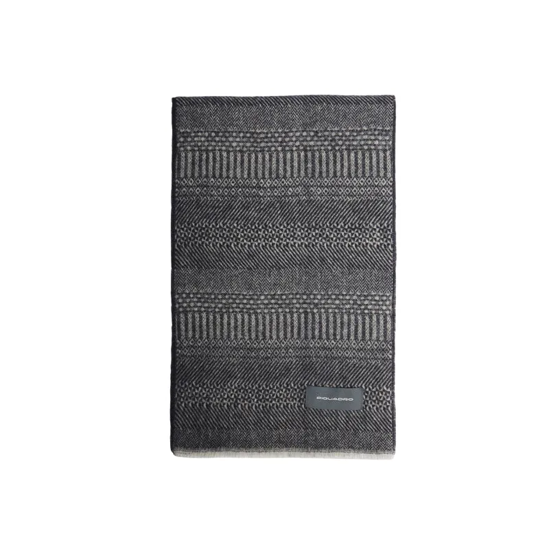 Sciarpa uomo in pura lana Piquadro, blu-grigio