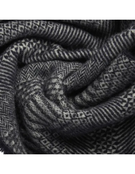 Sciarpa uomo in pura lana Piquadro, blu-grigio