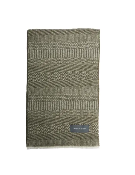 Piquadro men's scarf in pure wool, green-grey