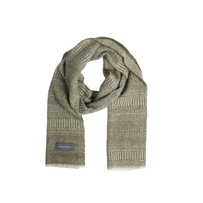 Piquadro men's scarf in pure wool, green-grey 2
