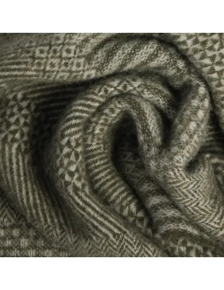 Sciarpa uomo in pura lana Piquadro, verde-grigio