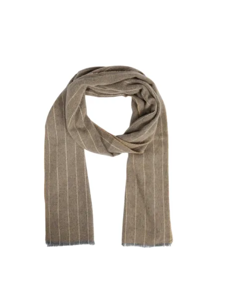 Piquadro men's scarf in 100% pure wool, brown