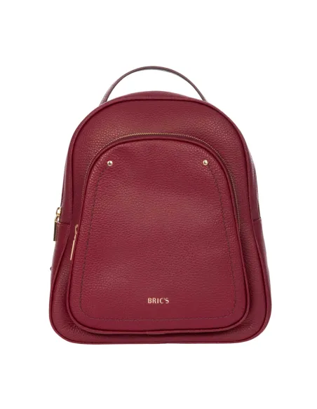 Bric's Gondola Leather Backpack, ruby red, Italian Elegance for Women