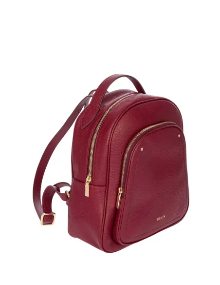 Bric's Gondola Leather Backpack, ruby red, Italian Elegance for Women
