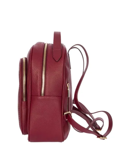 Bric's Gondola Leder-Rucksack Damen, Rubinrot, Italienische Eleganz