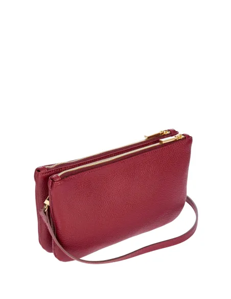 Bric's Gondola Leather Crossbody Bag, ruby red, Italian Elegance