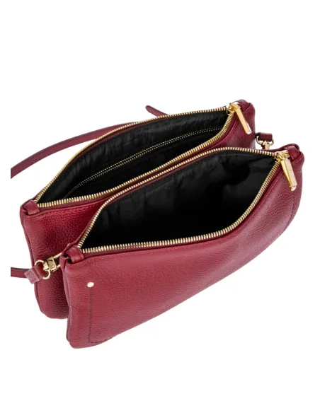 Bric's Gondola Leather Crossbody Bag, ruby red, Italian Elegance