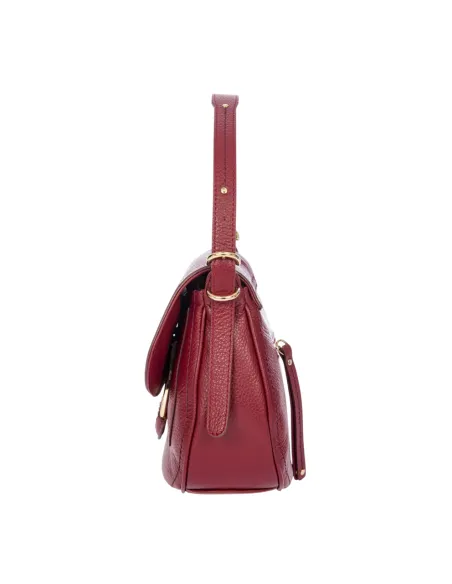 Brics Gondola women's leather shoulder bag, ruby red
