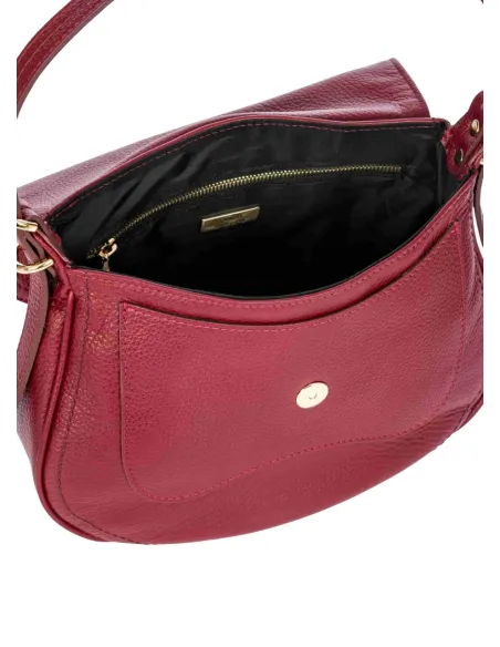 Brics Gondola women's leather shoulder bag, ruby red