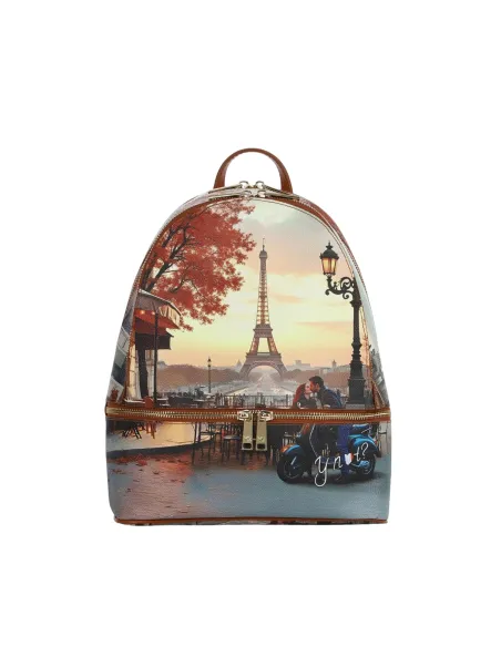 Ynot Yes Bag printed fabric backpack for women stylish and practical, kisses from Paris