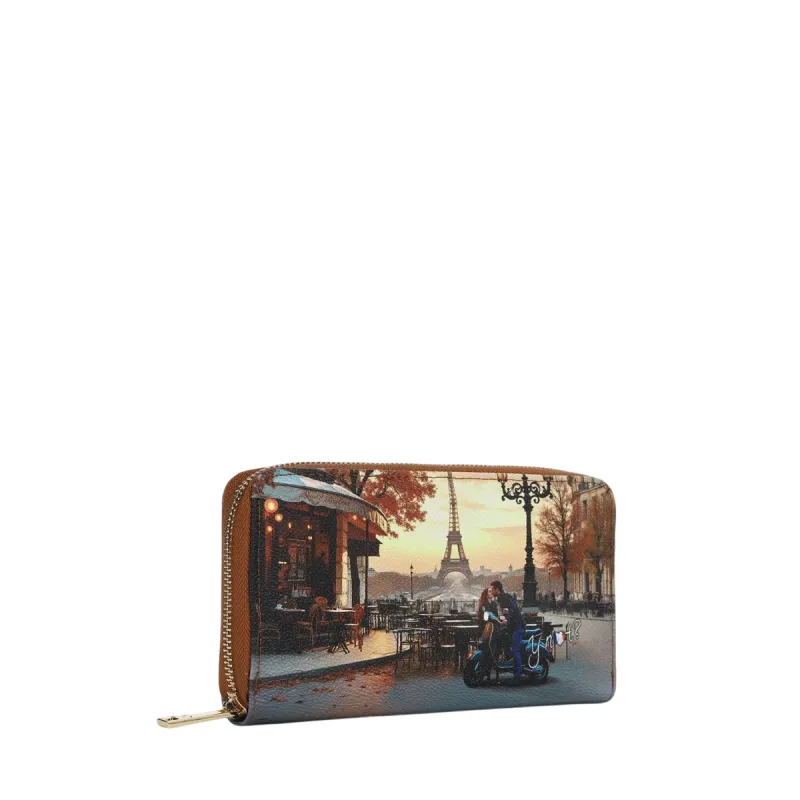 Portafogli donna grande con zip Ynot, kisses from Paris 2