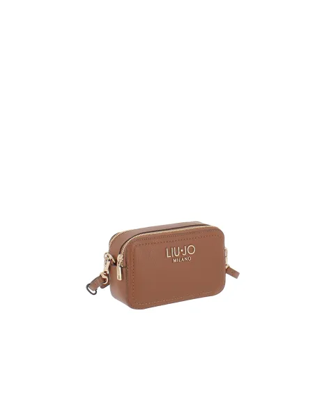 Liu Jo small crossbody bag with pebble texture and removable strap, ginger bread