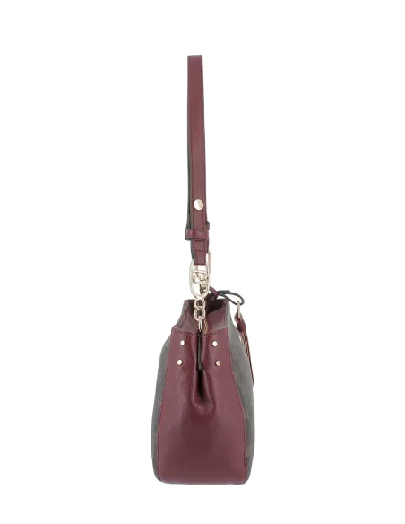 Liu Jo shoulder bag with pebble texture adjustable strap and tassel charm, red wine