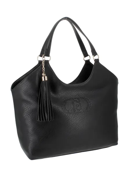 Liu Jo Grosse Damen Shopping Tasche mit Verstellbarem Riemen, schwarz
