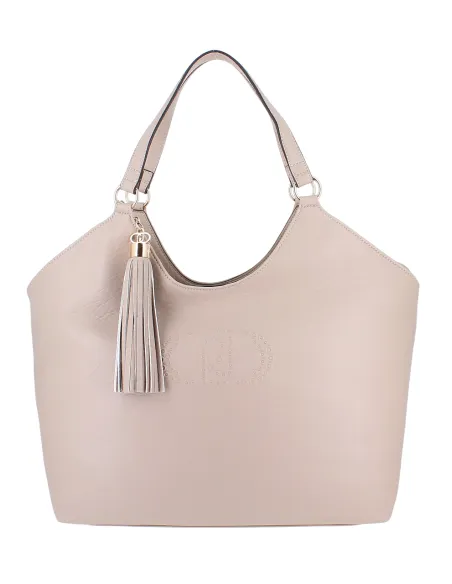 Liu Jo Large Womens Shopping Bag with Adjustable Strap, cream