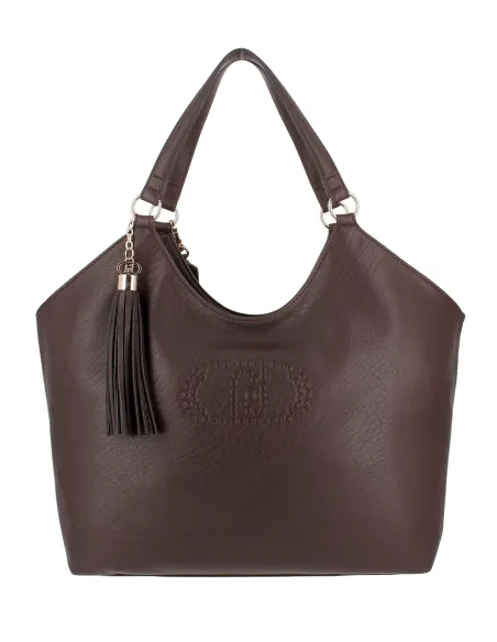 Liu Jo Large Womens Shopping Bag with Adjustable Strap, dark brown