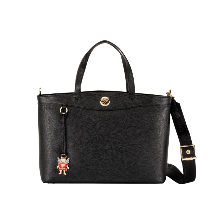 Borsa due manici in pelle Piero Guidi, nera