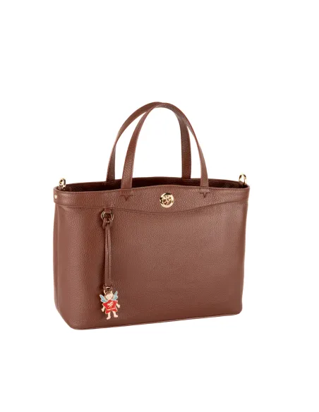 Borsa due manici in pelle Piero Guidi, marrone