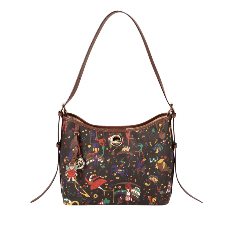 Piero Guidi Magic Circus Shoulder Bag in Fabric and Leather