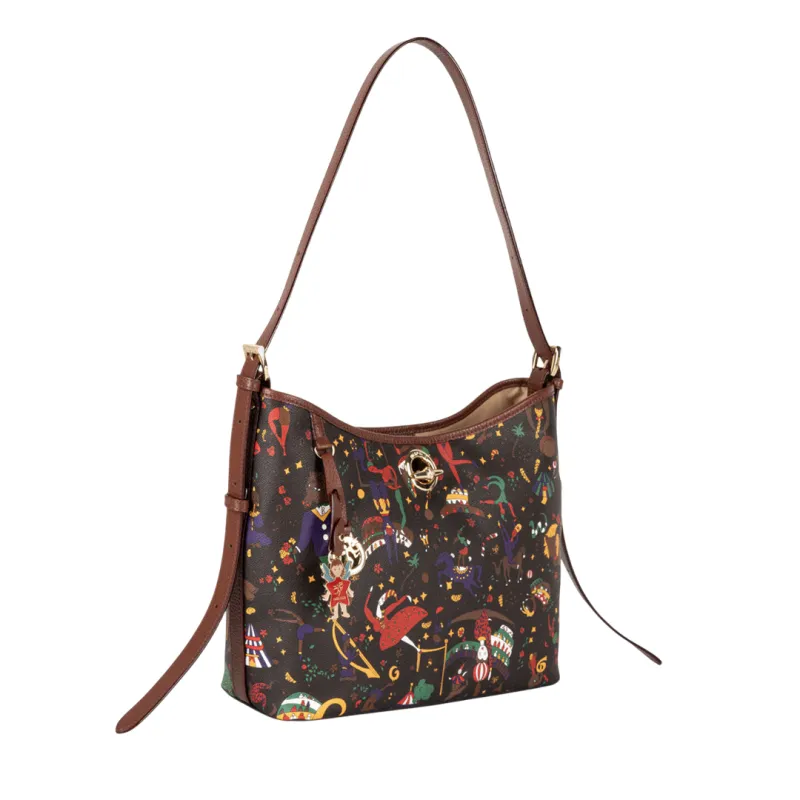 Piero Guidi Magic Circus Schultertasche aus Stoff und Leder 2