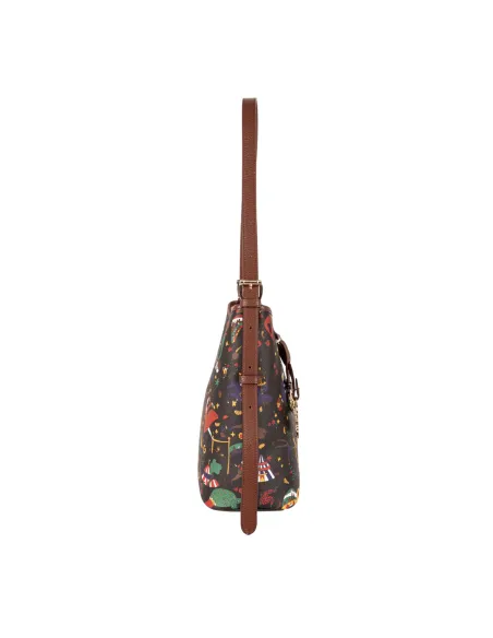 Piero Guidi Magic Circus Shoulder Bag in Fabric and Leather