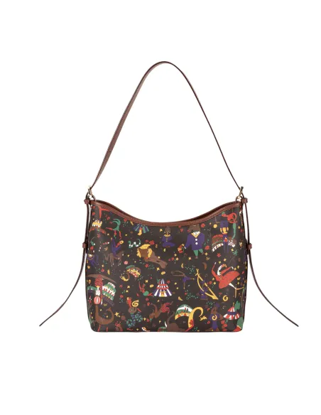 Piero Guidi Magic Circus Shoulder Bag in Fabric and Leather