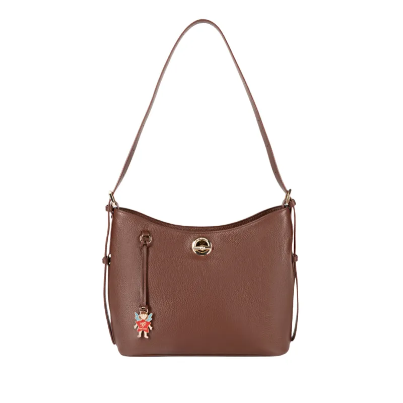 Borsa a spalla in pelle Piero Guidi Alida, marrone