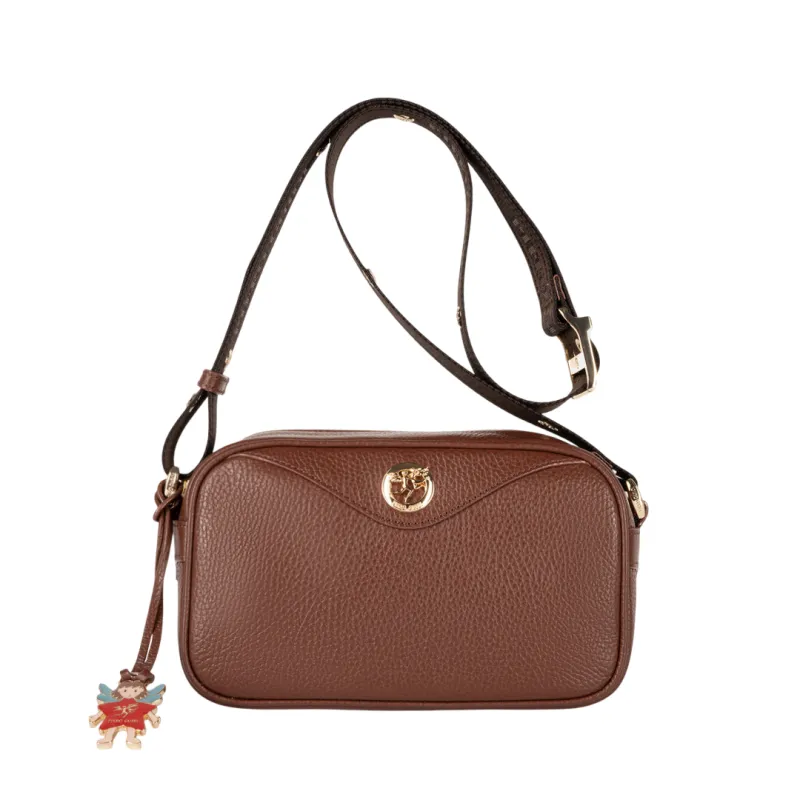 Piero Guidi Ursula Small Crossbody in Calfskin, brown