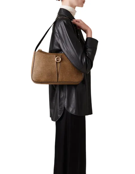 Borsa hobo Borbonese, op naturale-nero