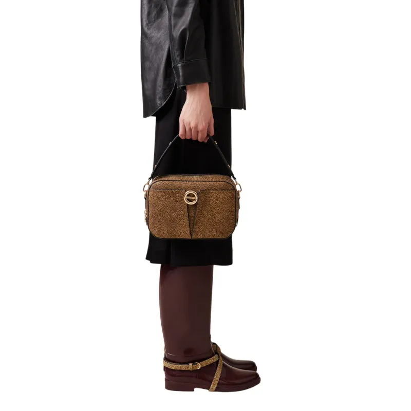 Borbonese Tulip Camera Case Bag in OP Canvas & Leather 2